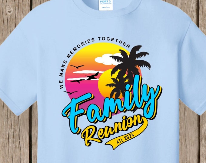 Special listing - LIGHT BLUE Family Reunion shirts with design as shown here - 68 shirts