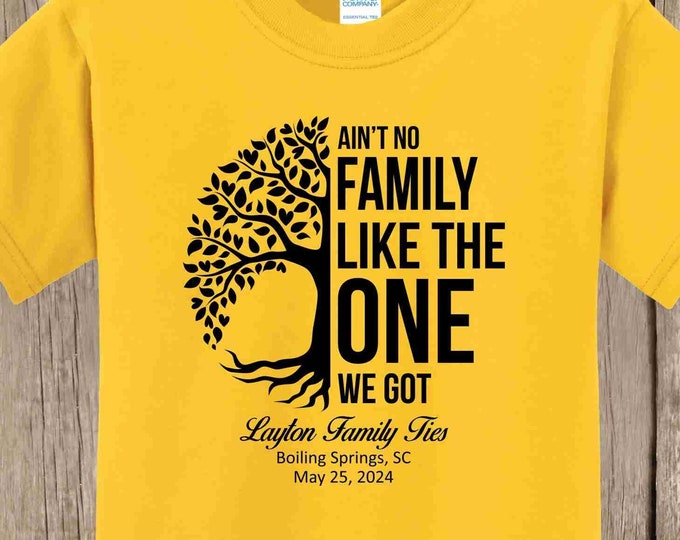 Layton Family Ties T Shirt- Lemon Yellow shirt - Ain't No Family Like the One We Got