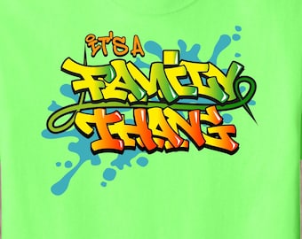Family Reunion T Shirt – Custom Name, Year, Location Graffiti Style