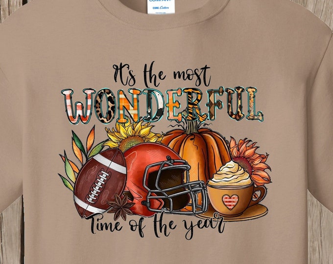 Football Fall T Shirt Tis the Most Wonderful Time of the Year Football Pumpkin Thanksgiving Tee