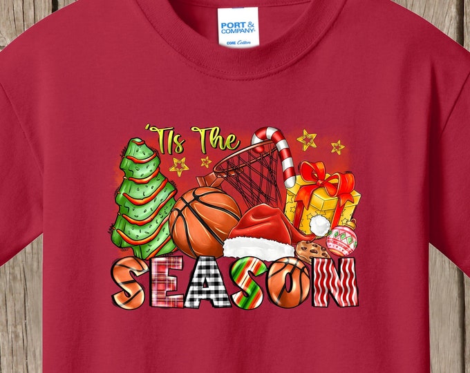 Basketball Christmas T Shirt Tis the Season Basketball Christmas Tee