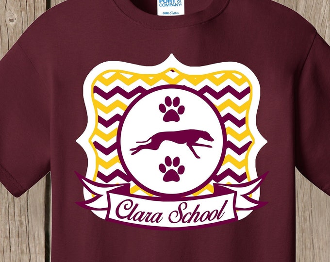 Clara School Whippets Chevron printed shirt - Clara School, Mississippi - several colors available