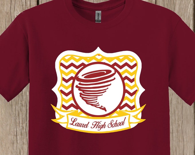 Laurel Tornadoes Chevron printed shirt - Laurel High School, Mississippi - several colors available