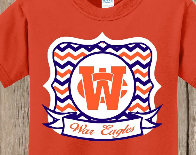 Wayne County War Eagles Chevron printed shirt - Wayne County High School, Mississippi - several colors available