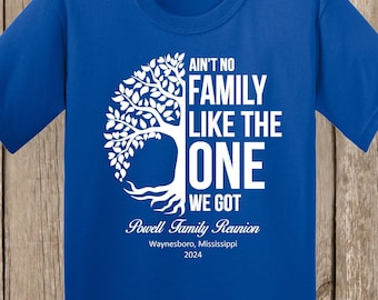 Family Reunion T Shirt - Ain't No Family Like the One We Got plus your family name, year, and location if you wish - bulk discount drkltprt
