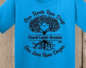 Family Reunion T Shirt - your family name, year, and even location if you wish - several shirt colors and sizes - bulk discount available