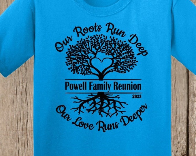 Family Reunion T Shirt - your family name, year, and even location if you wish - several shirt colors and sizes - bulk discount available