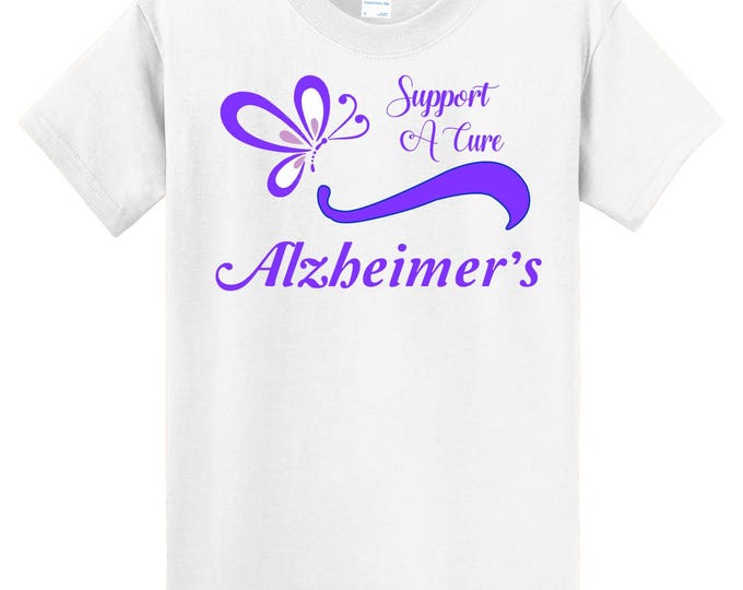 Alzheimer's Awareness Support white T shirt - Sizes 6 Months - adult 6X - 0616