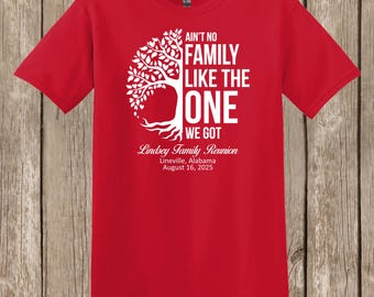 Lindsey Family Reunion - Aint No Family Family Reunion Tree Design shirts in various colors - please order 4 weeks before needed in
