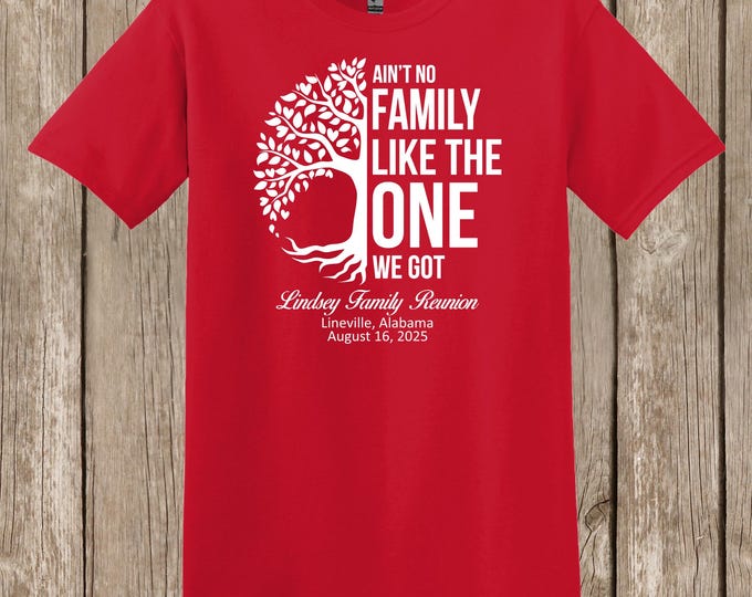 Lindsey Family Reunion - Aint No Family Family Reunion Tree Design shirts in various colors - please order 4 weeks before needed in