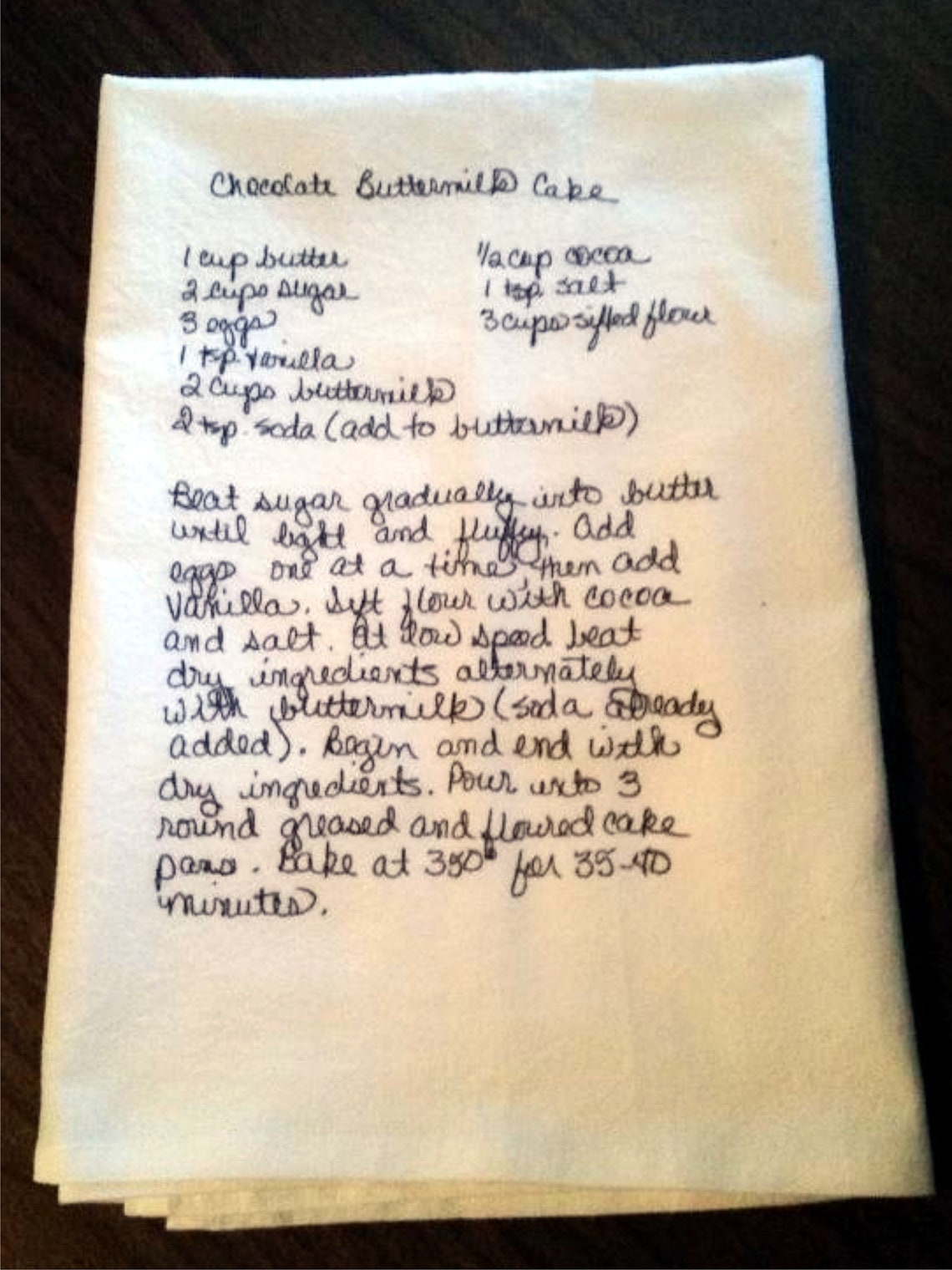 Custom Recipe Dish Towel High Quality Flour Sack Commercial Etsy