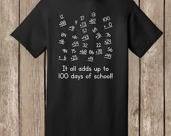 100th Day of School T-Shirt: Math Adds Up BLACK shirt ISTK