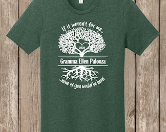 Gramma Ellen Palooza T Shirts - special listing -  30 Bella Canvas BC3001CVC heather forest T shirts - front print