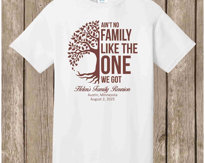 Helen's Family Reunion T Shirt- WHITE shirt/brown print - please order at least 4 weeks before you need your shirt(s)