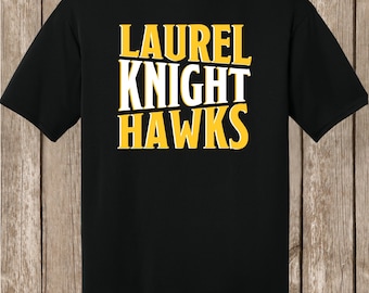 Laurel Knighthawks A4 Brand T shirt - Spirit/Fan shirt 2025-26, LOCAL pickup - available in white or black