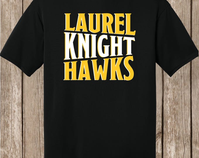 Laurel Knighthawks A4 Brand T shirt - Spirit/Fan shirt 2025-26, LOCAL pickup - available in white or black