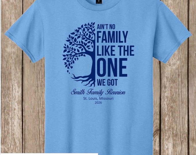 Smith Family Reunion T Shirts - special listing -  65 CAROLINA BLUE shirts - front print