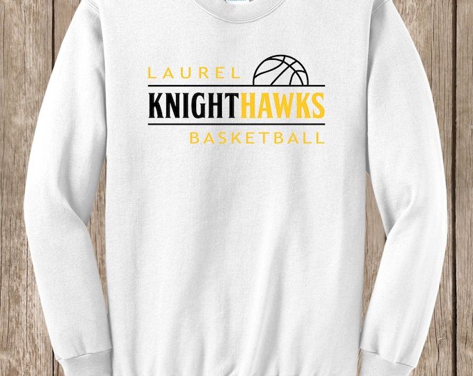 Laurel Knighthawks SWEATSHIRT - Spirit/Fan shirt 2025-26, LOCAL pickup - available in white or black