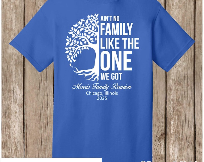Morris Family Reunion T Shirts - special listing -  6 ROYAL BLUE T shirts - front print