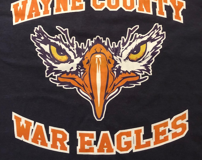 Wayne County War Eagles T shirt size YOUTH LARGE navy blue Mississippi High School Spirit shirt Clearance Item one shirt