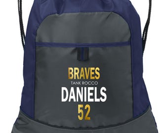 Special listing - 12 True Navy/Deep Smoke Pocket Cinch Packs - personalized as shown