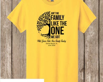 Willis, Grover, Kato, Ross Family Reunion T Shirt- LEMON YELLOW shirt/black print - Ain't No...design - pls order bfr May 21-reunion June 13