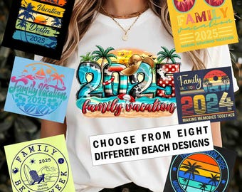 Beach Family Reunion T Shirt - select from 8 designs, add your family name, year, and location if you wish - bulk discount available