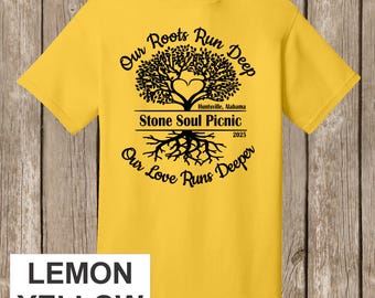 Stone Soul Picnic T Shirts - special listing - 29 shirts - lemon yellow and true royal