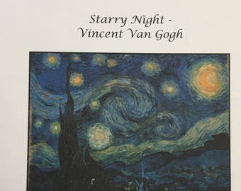 Starry Night--Vincent Van Gogh Cross Stitch by Scarlet Quince....Fine Art Cross Stitch