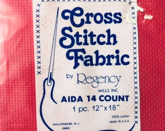 Red 14 Count  Aida Cross Stitch Fabric…Cotton ".....Unopened...Cross stitch