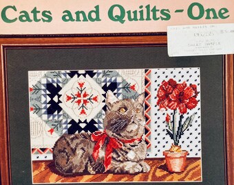 Cats and Quilts --One Cross Stitch Chart...Designed by Jean K Stephens...Canterbury Designs Leaflet 28