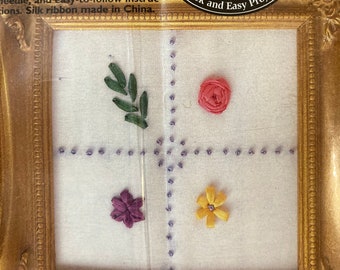 Bucilla Silk Ribbon Embroidery Kit "Train" Kit .....Complete Kit..."How to" Kit...Primer Sampler Kit