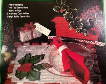 The Christmas Book by Pat Winson…Needlepoint on Plastic Canvas…23 Christmas Projects....Plaid 7459