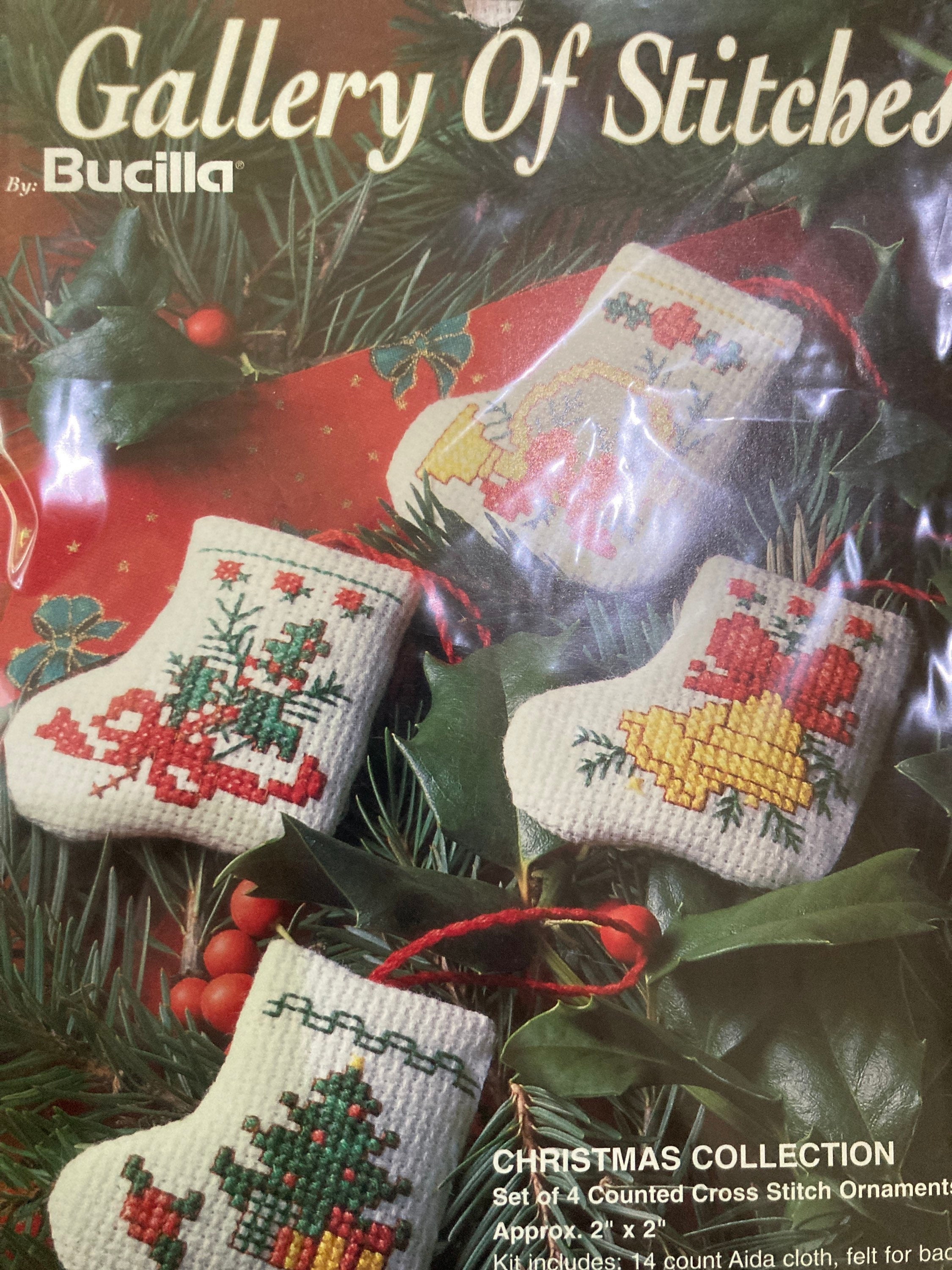 Bucilla 33525 Christmas Collection Set of 4 Ornaments Cross Stitch Kit