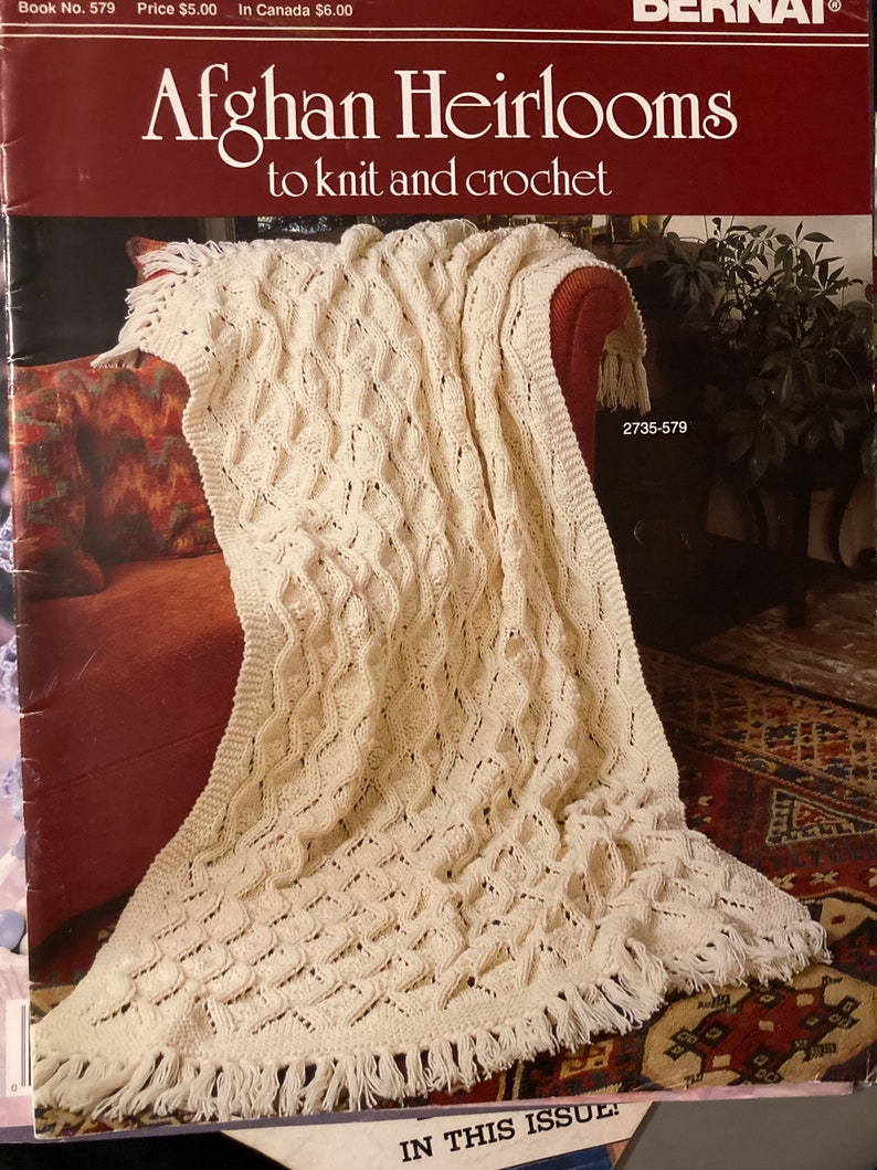 Afghans Heirlooms to Knit and Crochet Pattern Bookbernat Book Etsy