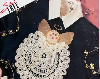 McCall's Creates White Lace Christmas...5 Holiday Designs Using Lace Doilies...Clothing...Ornaments...Upcycle
