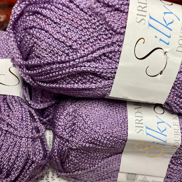 Sirdar DK Silky Look  Yarn....Lavender..50 gram Skeins...Sirdar Double Knit...Cardigan Pattern