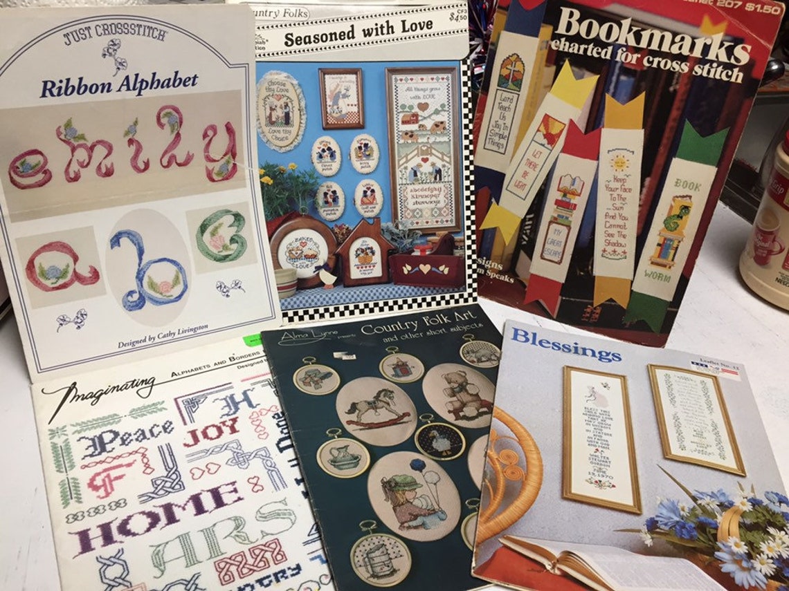 Cross Stitch Charts and Books....Five Etsy
