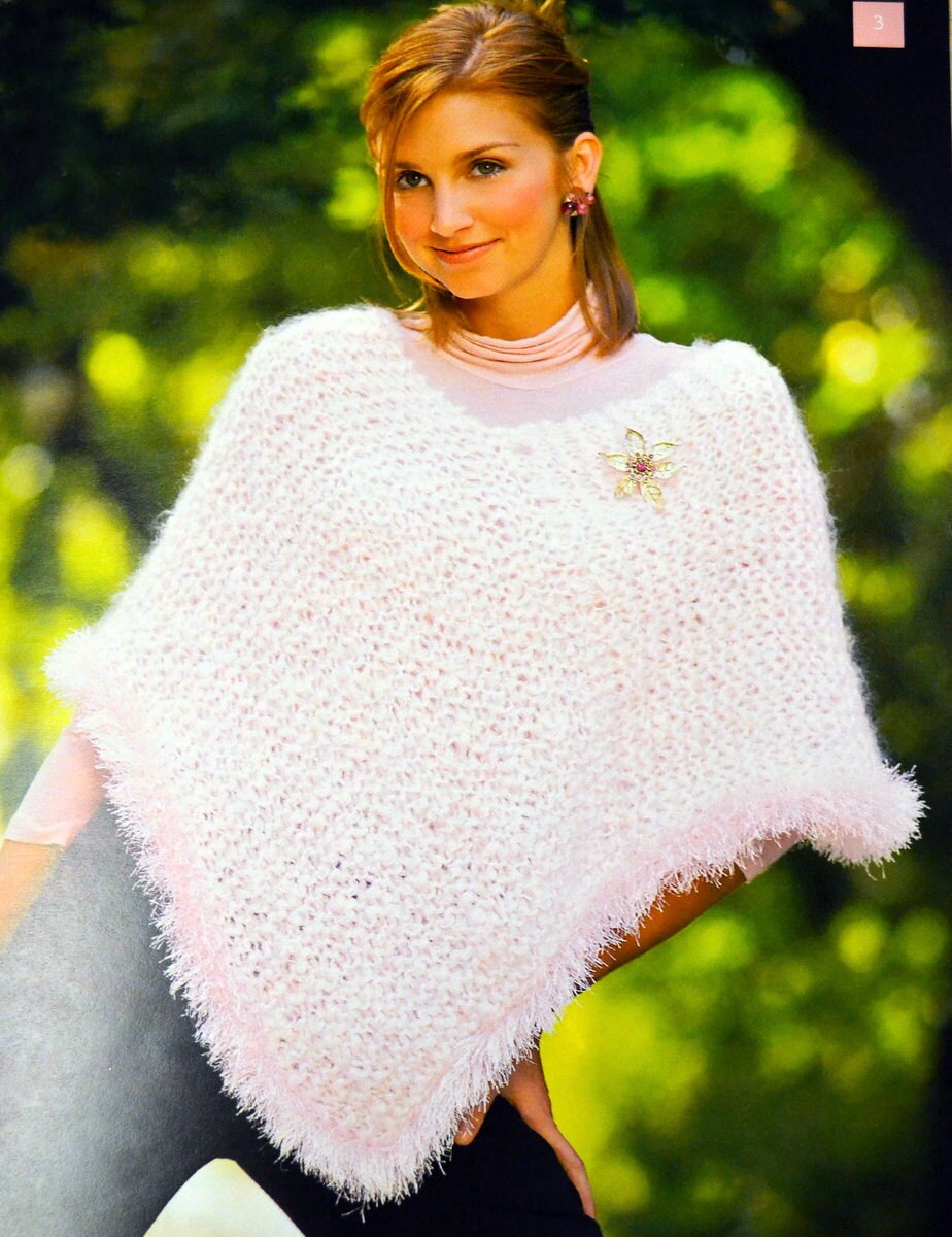 Ponchos Knitting Patterns Leisure Arts Designed by Kay Meadors - Etsy