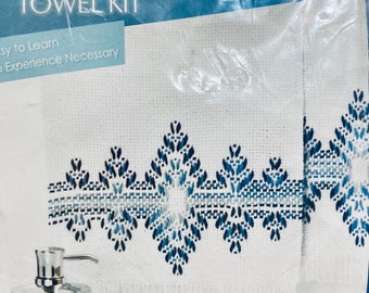 Caron Swedish Weaving Towel Kit..Blue Winds...Two Towels...10"x26" Finished size... Unopened Swedish Weaving Kit