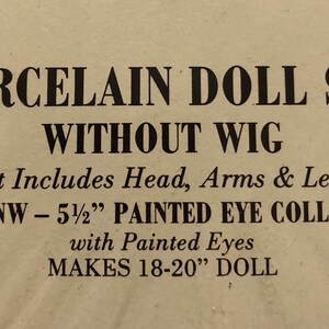 Porcelain Doll Set.... Doll Making...painted Eyes....head, Arms, and ...