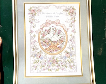 Elsa Williams The Beaded Marriage Sampler Counted Cross Stitch Kit….number 02076..Finished size 12” x 16”….Beautiful gift to make