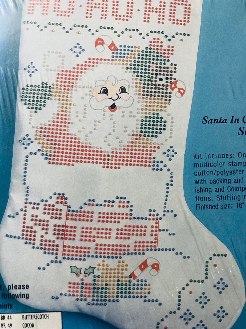 Bucilla Santa’s Festive Frolic Stocking Kit – 18" Felt Applique Embroidery Craft