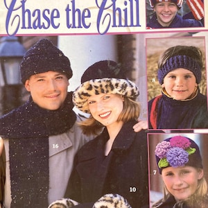 Chase The Chill Crocheted Hats, Scarves, and Mittens Pattern Ulotka/Książka… 15 wzorów… Prezenty do zrobienia… Leisure Arts 3042… Wszystkie poziomy umiejętności