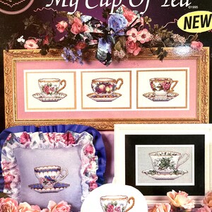 Wzory do haftu krzyżykowego My Cup Of Tea...Wzory Melindy...Ulotka Cross My Heart CSB-119...Haft krzyżykowy liczony...6 wzorów