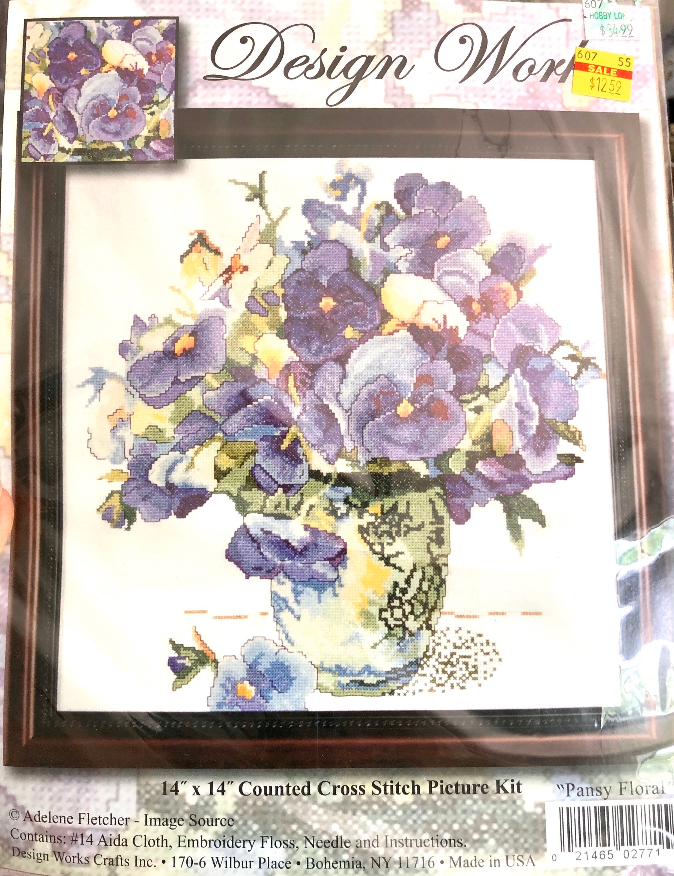 Pansy Floral Counted Cross Stitch Kit...Design Works No. 2771 Etsy