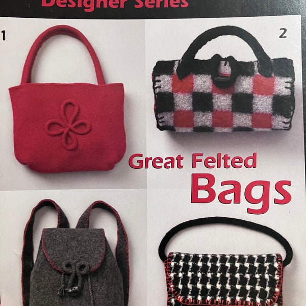 Patons Designer Series “Great Felted Bags”...12 Patterns....Bags...Felted Bag Patterns