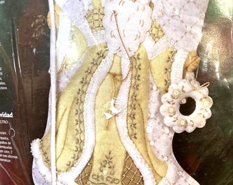 Bucilla "White Christmas"  Christmas Stocking Kit... Bucilla  Kit No. 85318...Complete Kit...18" Stocking..Maria Stanziani...Free Shipping