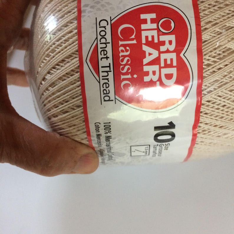 Red Heart Classic Number 10 Crochet Thread Mercerized Cotton Etsy