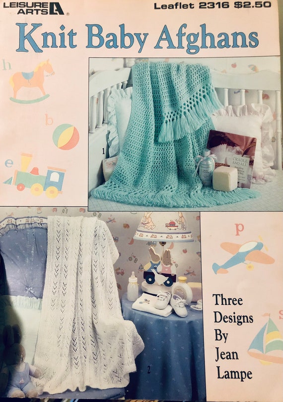 Knit Baby Afghans by Leisure Arts3 Baby Afghan Patterns by Etsy